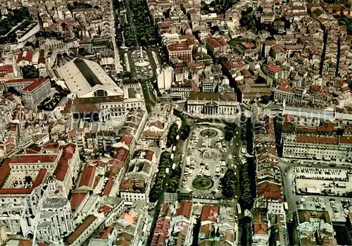 AK / Ansichtskarte Lisboa Rossio Square and Avenue of the Liberty aerial view Lisboa