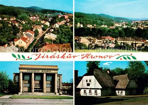 AK / Ansichtskarte Hronov Jiraskuv Hronov Divadlo Theater Stadtpanorama Hronov