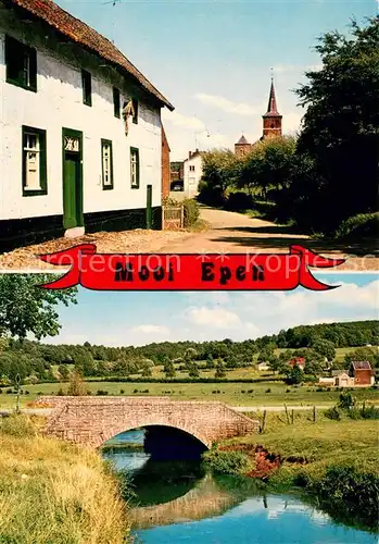 AK / Ansichtskarte Epen Motiv mit Kirche Landschaftspanorama Bach Steinbruecke Epen