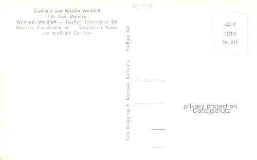 AK / Ansichtskarte Bad_Wildbad Gasthaus Pension Waldluft Restaurant Bad_Wildbad