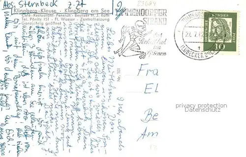 AK / Ansichtskarte Klingberg Klingberg Klause am See Schwaene Klingberg