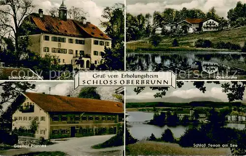AK / Ansichtskarte Oberbrunn_Seeon Erholungsheim Schloss Oberbrunn Gasthof Pfannes Schloss Seeon am See 
