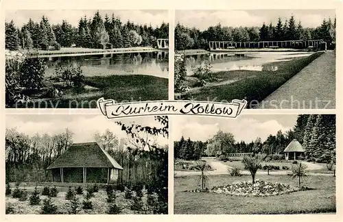 AK / Ansichtskarte Kollow Kurheim Parkanlagen Pavillon Partie am Wasser Kollow
