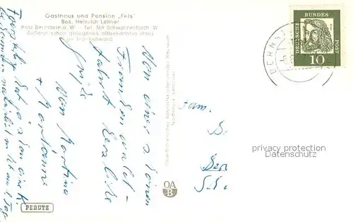 AK / Ansichtskarte Bernstein_Wald Gasthof Pension Fels Bernstein_Wald