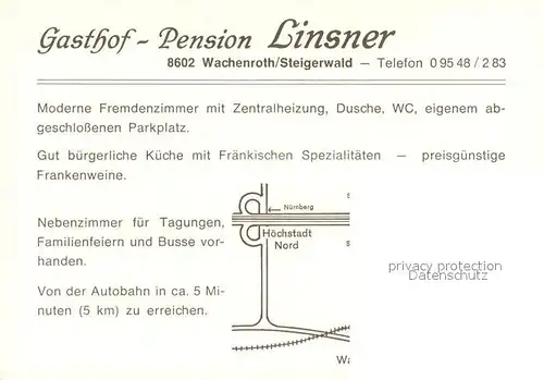 AK / Ansichtskarte Wachenroth Gasthof Pension Linsner Wachenroth