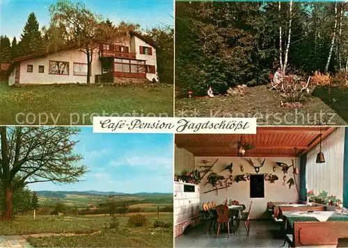 AK / Ansichtskarte Gutenfuerst Cafe Pension Jagdschloessl Gaststube Garten Panorama Gutenfuerst