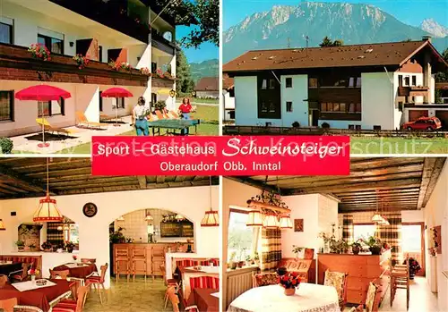 AK / Ansichtskarte Oberaudorf Sport Gaestehaus Schweinsteiger Gastraeume Tischtennis Oberaudorf