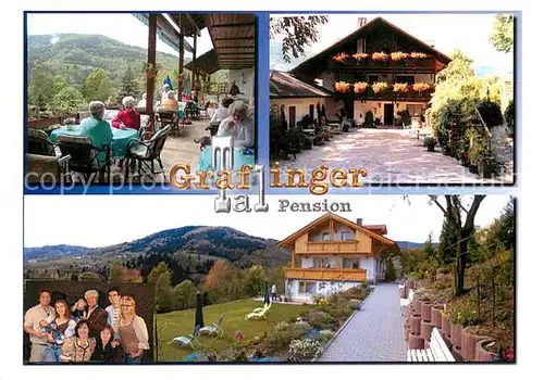 AK / Ansichtskarte Grafling_Niederbayern Pension Graflinger Tal Terrasse Fam Schnelldorfer Panorama Grafling Niederbayern