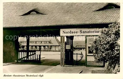 AK / Ansichtskarte Westerland_Sylt Nordsee Sanatorium Westerland_Sylt