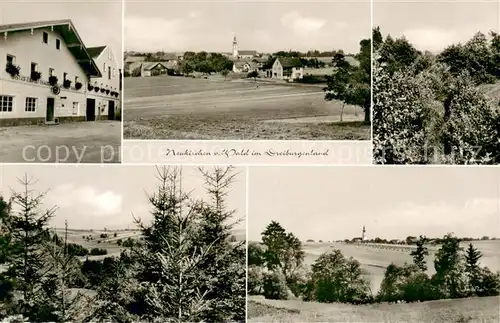 AK / Ansichtskarte Neukirchen_Wald Gasthof Pension Ortsansicht mit Kirche Landschaftspanorama Dreiburgenland Neukirchen Wald