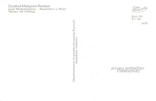 AK / Ansichtskarte Neukirchen_Wald Gasthof Pension Ortsansicht mit Kirche Landschaftspanorama Dreiburgenland Neukirchen Wald