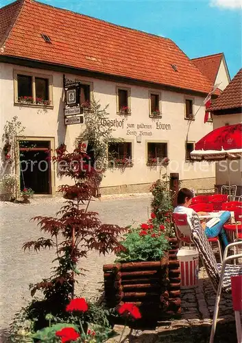 AK / Ansichtskarte Sulzfeld_Main Gasthof zum goldenen Loewen Terrasse Sulzfeld Main