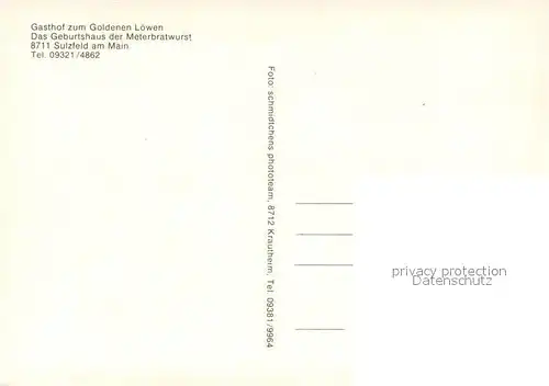 AK / Ansichtskarte Sulzfeld_Main Gasthof zum goldenen Loewen Terrasse Sulzfeld Main
