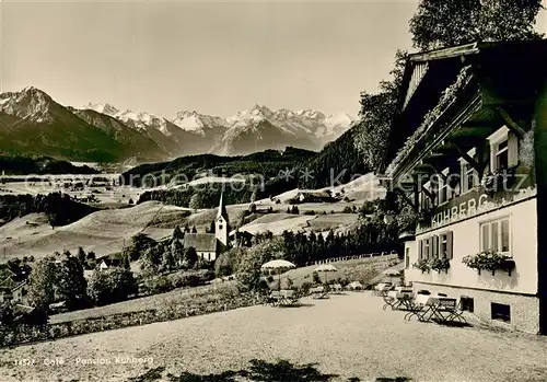 AK / Ansichtskarte Seifriedsberg_Sonthofen Hotel Pension Kuehberg Landschaftspanorama Allgaeuer Alpen Seifriedsberg Sonthofen