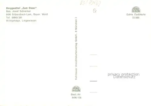 AK / Ansichtskarte Silbersbach Berggasthof Zum Osser Restaurant Silbersbach