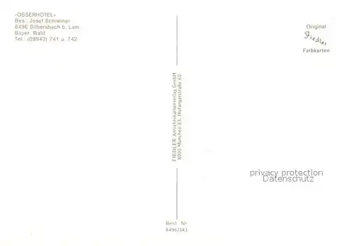 AK / Ansichtskarte Silbersbach Osserhotel Restaurant Landschaftspanorama Wildschein Hirsch Silbersbach