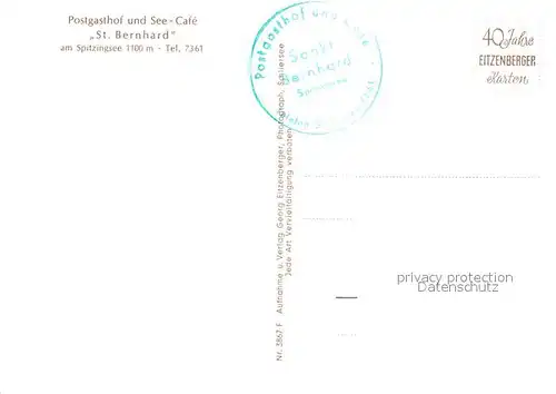 AK / Ansichtskarte Spitzingsee Postgasthof und See Cafe St. Bernhard am Spitzingsee Spitzingsee