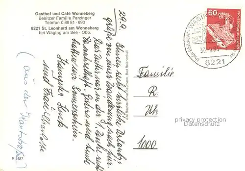 AK / Ansichtskarte St_Leonhard_Wonneberg Gasthof Cafe Wonneberg Gastraum Blick zur Kirche St_Leonhard_Wonneberg