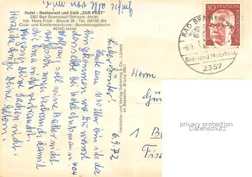 AK / Ansichtskarte Bad_Bramstedt Hotel Restaurant zur Post Bad_Bramstedt