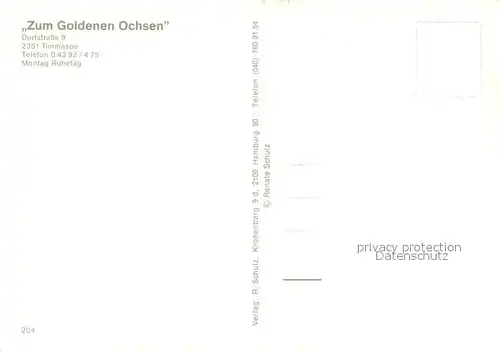 AK / Ansichtskarte Timmaspe Gastwirtschaft Zum goldenen Ochsen Timmaspe