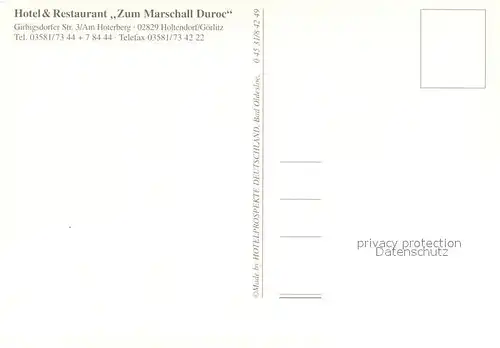 AK / Ansichtskarte Holtendorf Hotel Restaurant Zum Marschall Duroc Terrasse 