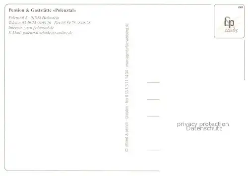 AK / Ansichtskarte Hohnstein_Saechsische_Schweiz Pension Gasthaus Polenztal Landschaftspanorama Felsen Maigloeckchen Hohnstein_Saechsische