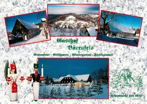 AK / Ansichtskarte Baerenfels_Erzgebirge Gasthof Baerenfels Winterlandschaft Baerenfels Erzgebirge