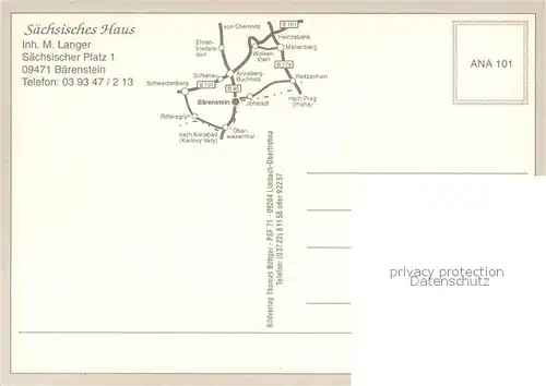 AK / Ansichtskarte Baerenstein_Annaberg Buchholz Hotel Restaurant Saechsisches Haus Baerenstein