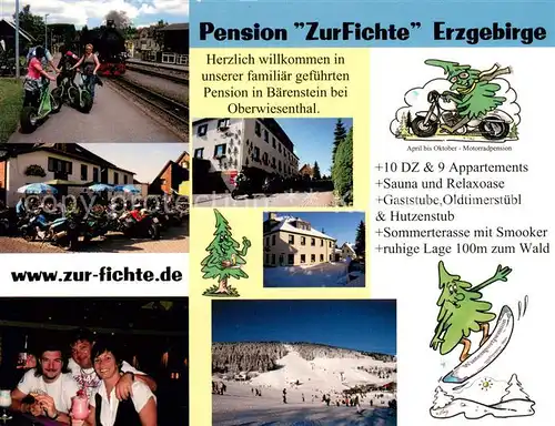AK / Ansichtskarte Baerenstein_Annaberg Buchholz Pension Zur Fichte im Erzgebirge Wintersport Baerenstein