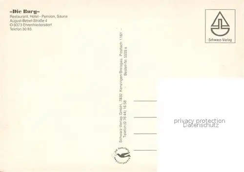 AK / Ansichtskarte Ehrenfriedersdorf_Erzgebirge Restaurant Hotel Die Burg Ehrenfriedersdorf