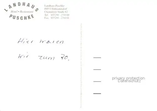 AK / Ansichtskarte Erdmannsdorf_Augustusburg Landhaus Puschke Hotel Restaurant Erdmannsdorf_Augustusburg