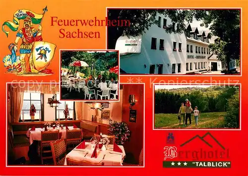 AK / Ansichtskarte Holzhau_Rechenberg Bienenmuehle_Erzgebirge Feuerwehr Erholungsheim Sachsen Flair Berghotel Talblick Restaurant Terrasse St. Florian 