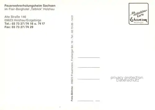 AK / Ansichtskarte Holzhau_Rechenberg Bienenmuehle_Erzgebirge Feuerwehr Erholungsheim Sachsen Flair Berghotel Talblick Restaurant Terrasse St. Florian 