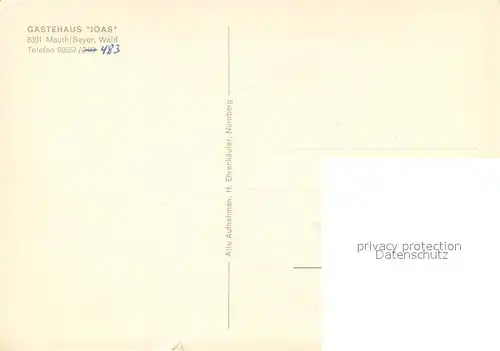 AK / Ansichtskarte Mauth_Niederbayern Gaestehaus Joas Nationalpark Bayerischer Wald Fliegeraufnahme Mauth Niederbayern