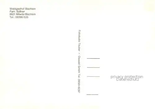AK / Ansichtskarte Baechlein Waldgasthof Baechlein Restaurant Baechlein