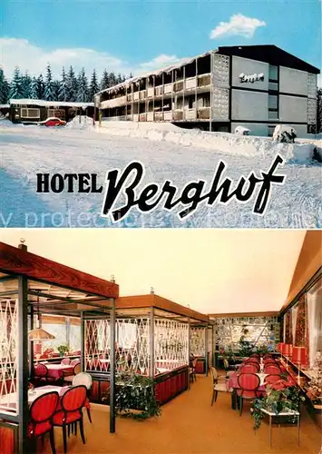 AK / Ansichtskarte Bischofsgruen Hotel Berghof Restaurant Wintersportplatz im Fichtelgebirge Bischofsgruen