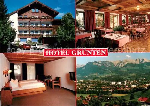 AK / Ansichtskarte Sonthofen_Oberallgaeu Hotel Gruenten Restaurant Fremdenzimmer Fernsicht Alpenpanorama Sonthofen Oberallgaeu