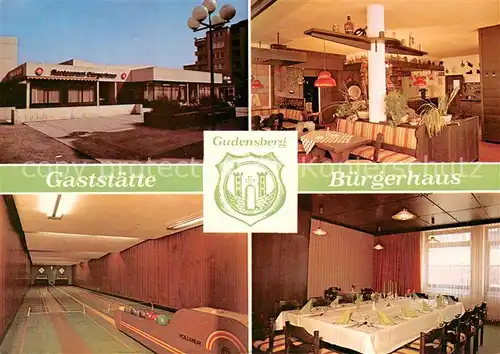 AK / Ansichtskarte Gudensberg Gaststaette Buergerhaus im Rathaus Restaurant Kegelbahn Gudensberg