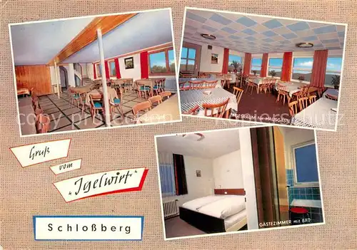 AK / Ansichtskarte Schlossberg_Schnaittach Gasthof Pension Igelwirt Tagungsraum fuer Hausgaeste Gaestezimmer mit Bad Schlossberg Schnaittach