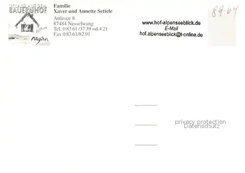 AK / Ansichtskarte Nesselwang Panorama Hof Alpenseeblick Gaenseschar Nesselwang