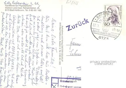 AK / Ansichtskarte Bad_Heilbrunn Fachklinik Bad_Heilbrunn