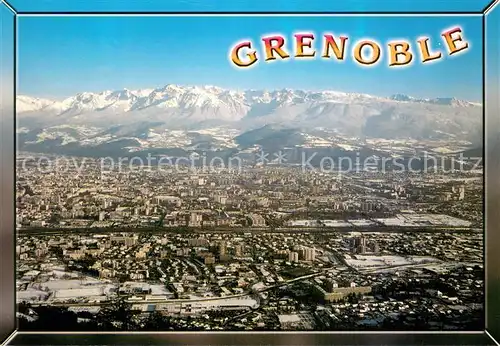 AK / Ansichtskarte Grenoble Vue generale aerienne avec la chaine de Belledonne Grenoble