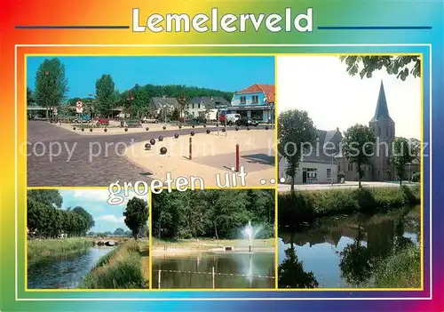 AK / Ansichtskarte Lemelerveld Ortsansicht Kirche Bruecke Fontaine Lemelerveld