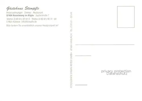 AK / Ansichtskarte Nesselwang Gaestehaus Stimpfle Nesselwang