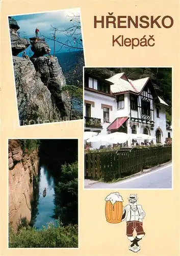 AK / Ansichtskarte Hrensko Privat Hotel Klepac Felsen Hrensko