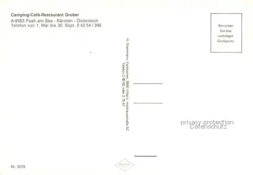 AK / Ansichtskarte Faak_am_See_Finkenstein Strand Camping Gruber Faakersee Terrasse Faak_am_See_Finkenstein