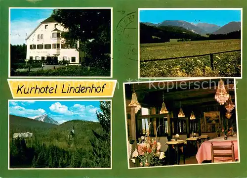 AK / Ansichtskarte Siegsdorf_Oberbayern Kurhotel Lindenhof Restaurant Gutsschaenke Siegsdorf Oberbayern