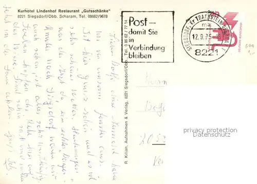 AK / Ansichtskarte Siegsdorf_Oberbayern Kurhotel Lindenhof Restaurant Gutsschaenke Siegsdorf Oberbayern