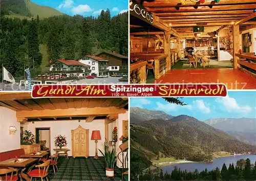 AK / Ansichtskarte Spitzingsee Hotel Pension Gundl Alm Gastraeume Panorama Spitzingsee