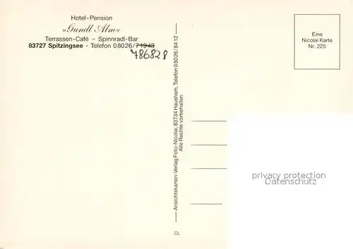 AK / Ansichtskarte Spitzingsee Hotel Pension Gundl Alm Gastraeume Panorama Spitzingsee